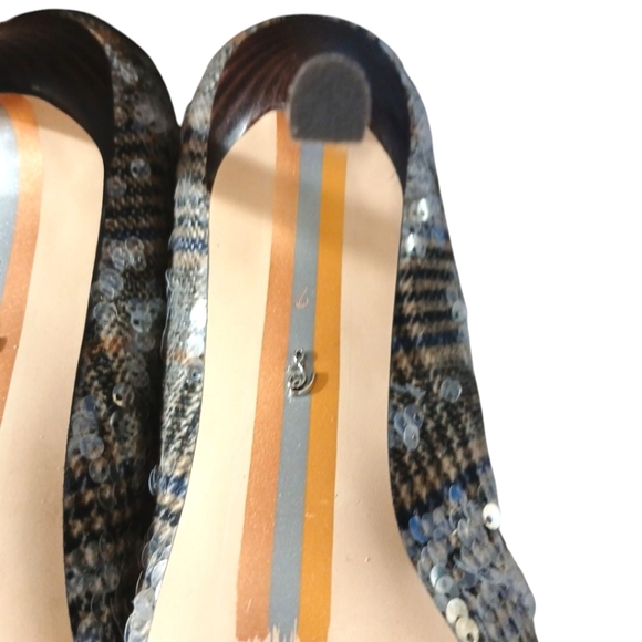 Sam Edelman Hazel Sequined Tweed Pump Plaid Pointed Toe Heels Women's Size - Picture 9 of 11